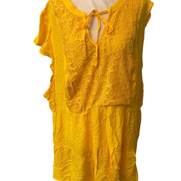 Torrid Babydoll Swiss flutter sleeve lace top - Picture 3 of 11